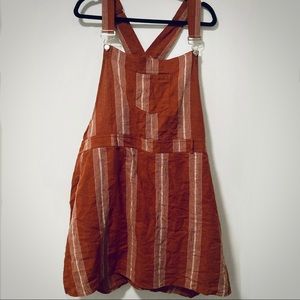 Always Indigo Orange & White Striped overall dress